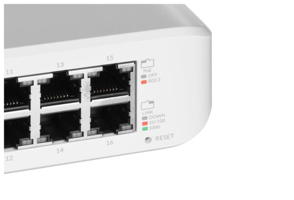 Switch Ubiquiti UniFi Lite 16 PoE 16p PoE ( PoE+: 8;) Managed Gigabit (USW-Lite-16-PoE-EU) - obrazek 7