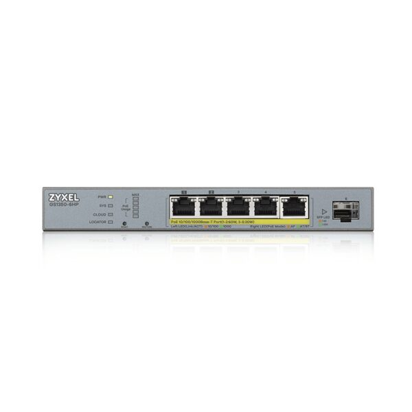 Switch Zyxel GS1350-6HP 6p PoE (PoE+: 3;PoE++: 2) 60W Managed Gigabit - obrazek 5