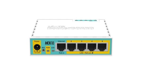 Mikrotik hEX PoE lite ruter Fast Ethernet Biały - obrazek 2